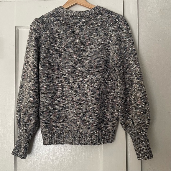 J.Crew Women's Textured Marled Blue & Pink Cardigan - Size Medium - Picture 2 of 8